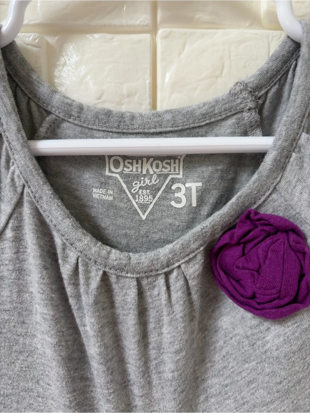 OshKosh B'gosh Gray, Navy & Purple Tiered Short Sleeve Tee